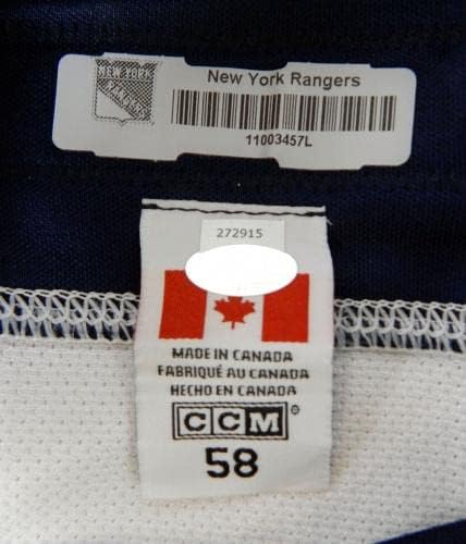 New York Rangers Oyunu Kullanılmış Beyaz Antrenman Forması Reebok 58 DP32409 - Oyun Kullanılmış NHL Formaları