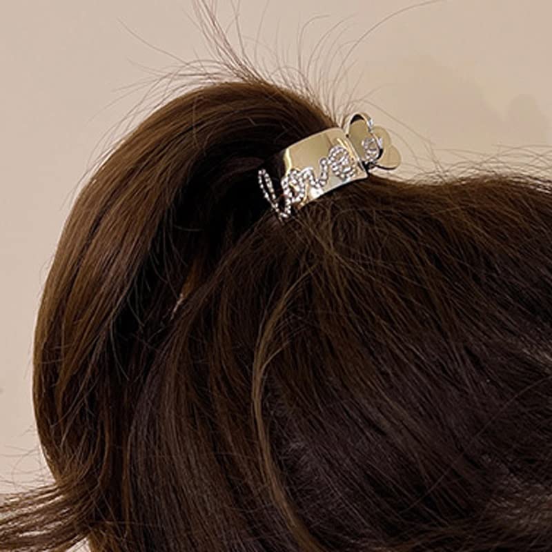 XDCHLK Kore Inci ızgara taklidi Metal saç tokası Kadın Elmas Küçük Saç Tokası Yüksek At Kuyruğu Tutucu basit (Renk: