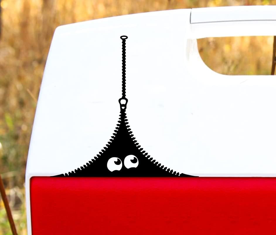 Peeking Komik Karakter Fermuar Altında Komik Serin Vinil Sticker Çıkartması Premium Kalite için Araba Tampon Kamyon