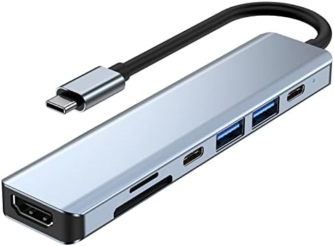 USB 3.0 Hub Adaptörü Yerleştirme İstasyonu Dongle Kart Okuyucu Tipi C 3.1 USB C HDMI Çoklu Bağlantı Noktası 7 in 1