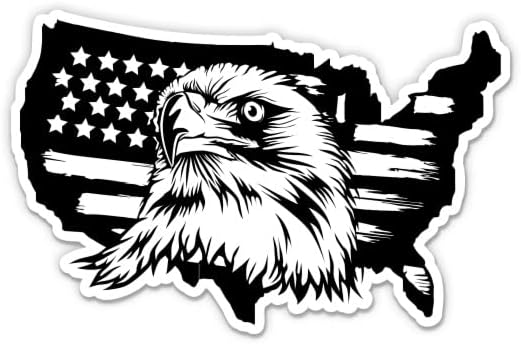 Amerikan Bayrağı ABD Şekli Kartal Sticker-3 laptop etiketi Su Geçirmez Vinil Araba, Telefon, Su Şişesi Vatansever