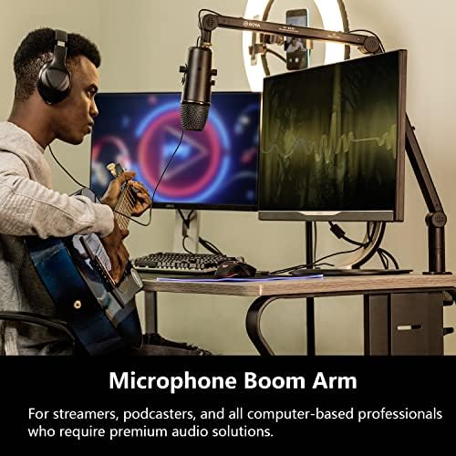 Boom Kol Mikrofon Standı, BOYA ile BY-BA30 Ağır Yaylı Süspansiyon Makas Boom Standları için Mic Klip ve Kablo Bağları