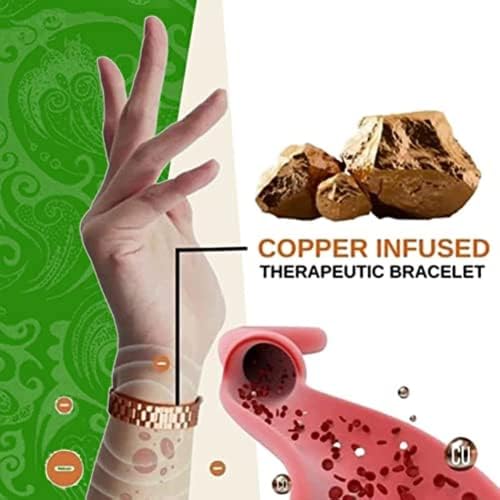 5 adet CopperHeal SugarDown Terapötik Bilezik, Şeker Kontrol Bileklik, Ayarlanabilir Lenf Drenaj Manyetik Turmalin