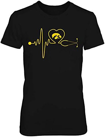 FanPrint Iowa Hawkeyes Kapüşonlu-Hemşire-Stetoskop Kalp Atışı-If-Ic13-Ds75