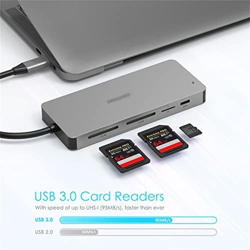 XXXDXDP USB HUB Çoklu USB 3.0 Adaptörü Dock M1 Pro Hava Aksesuarları USB - C Tipi C SD TF Splitter (Renk: Gri, Boyut: