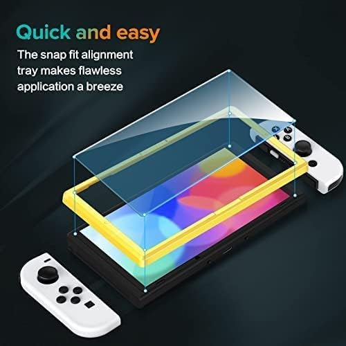 ıvoler [4 Paket] Temperli Cam Ekran Koruyucu için Tasarlanmış Nintendo Anahtarı OLED Modeli 2021 [Hizalama Çerçevesi]