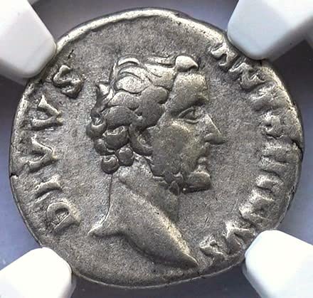 BU 138-161 AD Antik İmparatorluk Roma, imparator Antoninus Pius Antik Roma Gümüş Sikke Denarius Seçim İnce NGC