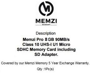 MEMZİ PRO 8 GB Sınıf 10 90 mb/s Mikro SDHC Hafıza Kartı SD Adaptörü ve mikro usb Okuyucu ile HP için araç içi Kameralar
