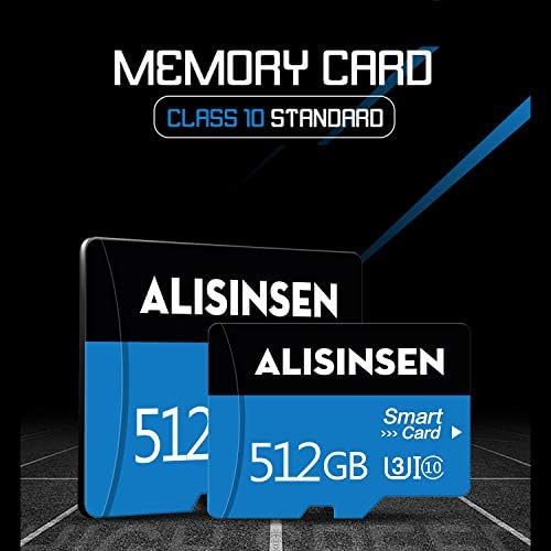 Mikro SD Kart 512GB SD Kart Yüksek Hızlı Sınıf 10 TF Kart 512GB SD Hafıza Kartı ile SD Kart Adaptörü Cep Telefonu