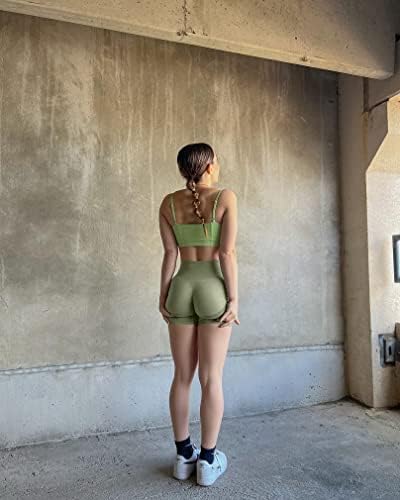 OQQ kadın 3 Parça Yüksek Bel egzersiz şortu Popo Kaldırma Karın Kontrol Dantelli Ganimet Gülümseme Yoga kısa pantolon