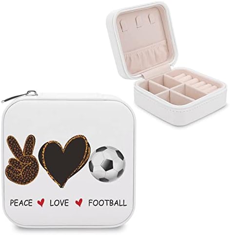Barış Aşk Futbol Küçük Seyahat Mücevher Kutusu Organizatör Ekran saklama kutusu Yüzük Küpe Kolye Noel Tatil Hediyeler