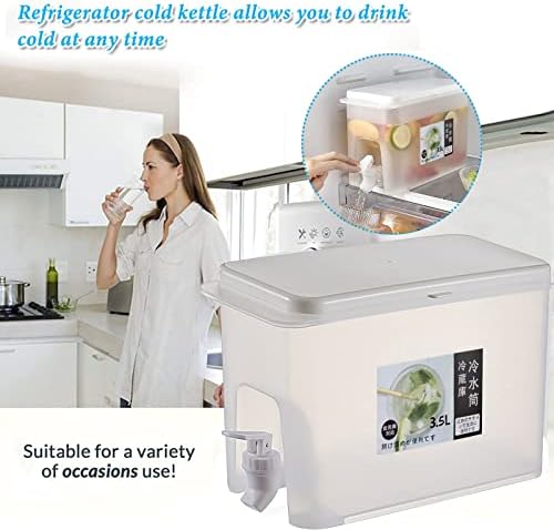 Kadlawus 3.5 l Büyük Kapasiteli Buzdolabı Soğuk su ısıtıcısı-İçecek Dispenseri Musluklu Buzlu içecek Dispenseri Açık