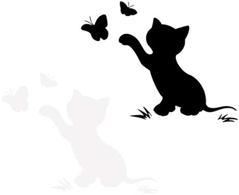 FAVOMOTO 4 adet Araba Çıkartmaları Güzel Kedi Çıkartmaları Beyaz ve Siyah, Hayvan Kedi Sevimli Duvar Sanatı Çıkartması