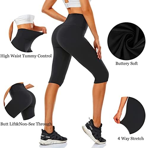 Kadın Diz Boyu Tayt - Yüksek Belli kapri pantolonlar Biker Şort Kadınlar için Yoga Egzersiz Egzersiz Kısa Rahat Yaz