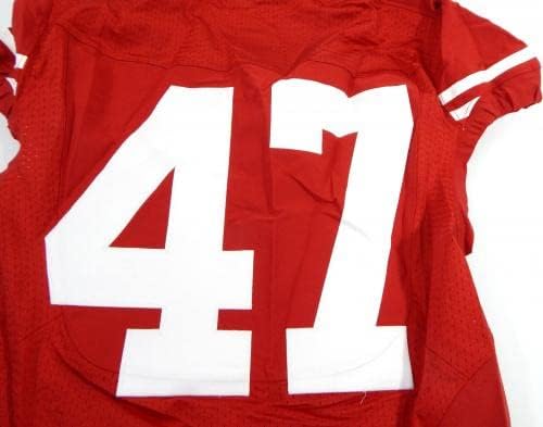 San Francisco 49ers 47 Oyunu Yayınlandı Kırmızı Forma 40 DP35613 - İmzasız NFL Oyunu Kullanılmış Formalar