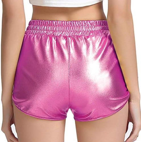EDSTAR kadın Metalik Parlak Şort Sparkly Rave Sıcak Kısa Pantolon