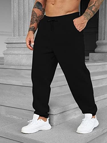 MakeMeChıc erkek Artı Boyutu İpli Bel Jogger Sweatpants Egzersiz Koşu cepli pantolon