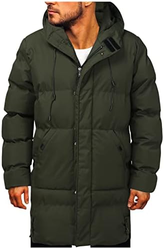XXBR Tunik Aşağı Ceketler Mens için, Kış Pamuk-yastıklı sıcak tutan kaban Orta uzunlukta Uzun Palto Rüzgar Geçirmez