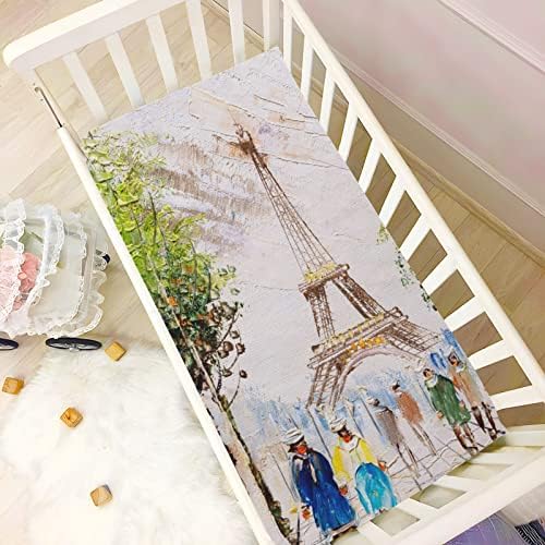 Sokak Görünümü Paris çocuk çarşafları Bebek için Yumuşak ve Nefes Alabilen Bebek çocuk çarşafları Makinede Yıkanabilir