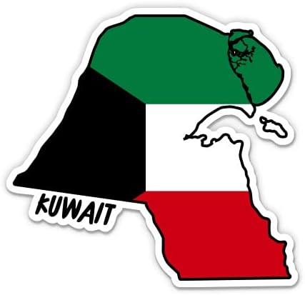 Squiddy Kuveyt Haritası Bayraklı-vinil yapışkan Çıkartması Telefon, Dizüstü Bilgisayar, Su Şişesi-3
