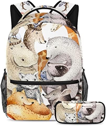 TBOUOBT seyahat sırt çantası Seti Hafif Dizüstü Rahat Sırt Çantası Kadın Erkek, Kış Hayvan kutup ayısı Tilki Zürafa