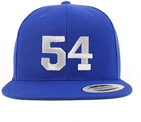 Trendy Giyim Mağazası Numarası 54 Beyaz İplik İşlemeli Düz Fatura Snapback Beyzbol Şapkası