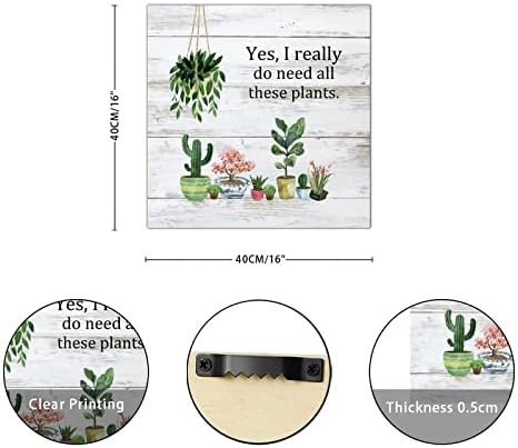 DONL9BAUER Evet Gerçekten Tüm Bu Bitkilere İhtiyacım Var Ahşap Tabelalar Klasik İlkbahar Yaz Ahşap Plak Kaktüs Etli