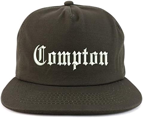 Trendy Giyim Mağazası Compton City Eski İngilizce Yapılandırılmamış 5 Panel Flatbill Cap