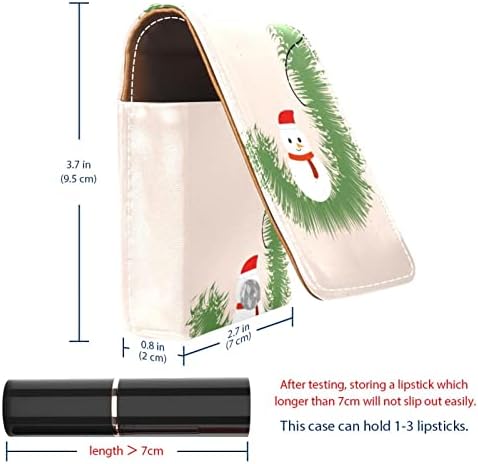 ORYUEKAN Mini Makyaj aynalı çanta, Debriyaj Çanta Deri Ruj Kılıfı, Noel Ağacı Mektup J