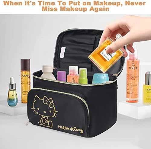Vimanllie Seyahat Kozmetik Çantası Mekeup Yıkama fermuarlı çanta Organizatör Taşınabilir Saplı saklama aynalı çanta