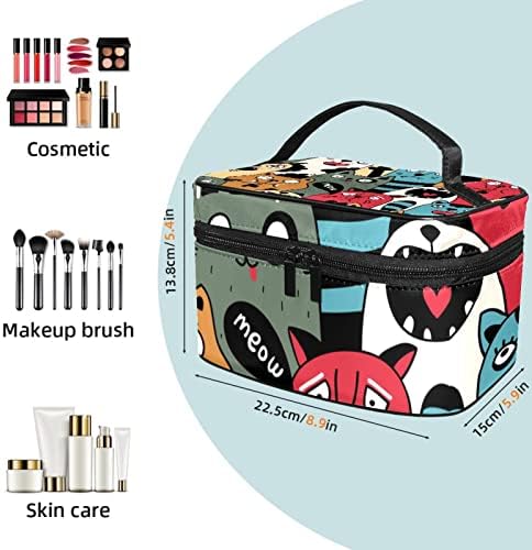Sevimli Kediler kozmetik Çantası Taşınabilir Seyahat makyaj çanta düzenleyici makyaj çantası Kadınlar ve Kızlar için