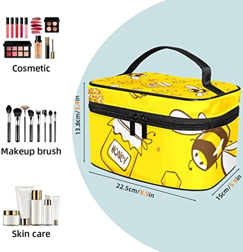 Sevimli Arı Sarı Seyahat Makyaj Çantası Makyaj Organizatör Çantası Kozmetik Çantası Kozmetik, Tuvalet Malzemeleri,