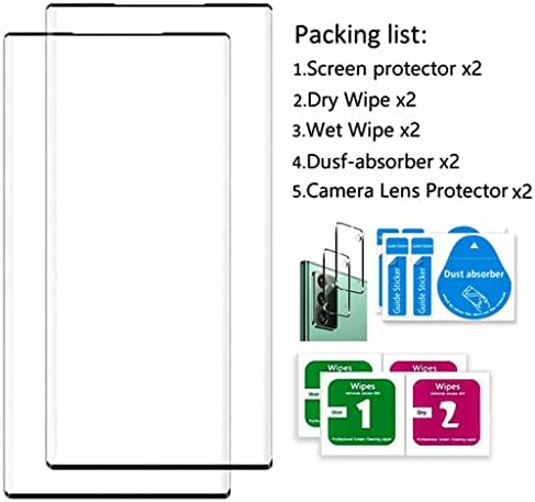 Micger Galaxy Note 20 Ekran Koruyucu 【2 + 2 Paket】 2 Paket Kamera Lens Koruyucu, Uyumlu Parmak İzi, Kolay Kurulum,