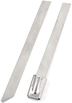 X-DREE 10 pcs 39.4 Uzun 4.6 mm Genişlik Paslanmaz Çelik Püskürtülür kablo bağı bant kelepçe(10 pcs 39.4' 'Largo 4.6