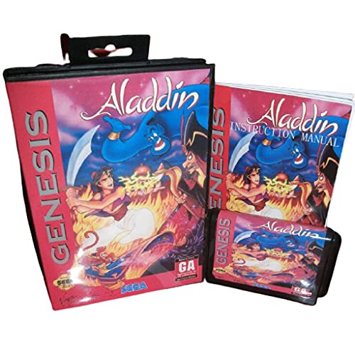 Aditi Aladdin ABD Kapak ile Kutu ve Manuel Genesis Sega Megadrive Video Oyun Konsolu 16 bitlik MD Kartı (japonya Vaka)