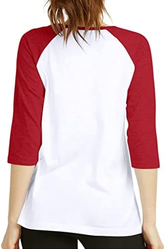 Kadın 3/4 Kollu beyzbol tişörtü-Raglan Gömlek Jersey Tops Çeyrek Kollu Gömlek Tees