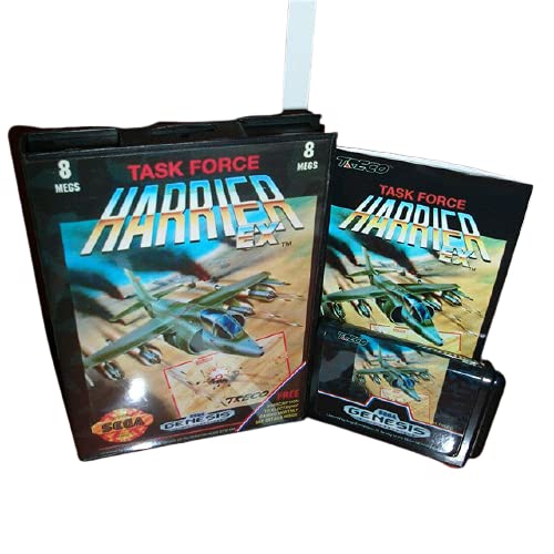 Aditi Görev Gücü Harrier ABD Kapak ile Kutu ve Manuel Genesis Sega Megadrive Video Oyun Konsolu 16 bitlik MD Kartı