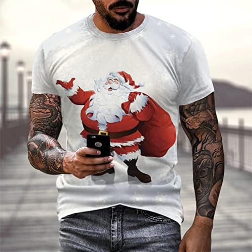 XXBR Erkek Tişörtleri Noel Noel Baba Kar Tanesi Baskı Asker Kısa Kollu Üstleri Komik Noel Kas Yenilik Parti Tees Sokak