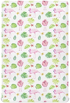 Playard Levha, Standart Beşik ve Yürümeye Başlayan Şilteler için Sevimli Flamingo Beşik Levha,28x52 İnç 20425612