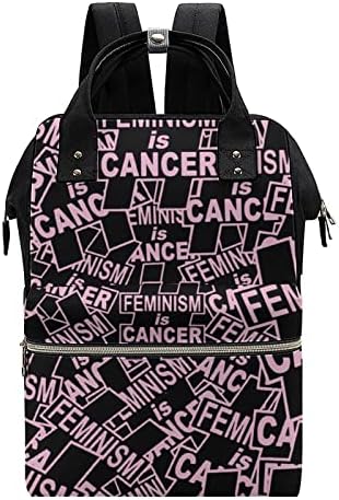 FunnyStar Feminizm, Kanser Baskılı Bebek Bezi Çantası Bebek Sırt Çantası Nappy Çantalar Su Geçirmez seyahat omuz çantası