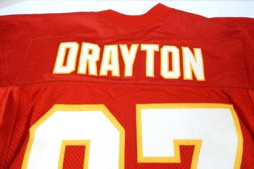 2000 Kansas City Chiefs Troy Drayton 87 Kırmızı Forma Verilen Oyun 46 DP34672 - İmzasız NFL Oyunu Kullanılmış Formalar