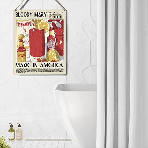 Komik Kokteyl Işareti Dekor Kanlı Mary Ahşap Işareti Plak Duvar Asılı Posterler Sanat 8 X 10 modern Ev Mutfak Bar