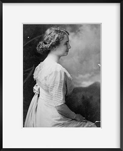 1909 fotoğraf Helen Keller, yarım boy portre, oturmuş, sağ profil . Etiket c9
