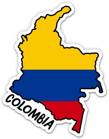 Squiddy Kolombiya Haritası Bayraklı-vinil yapışkan Çıkartması Telefon, Dizüstü Bilgisayar, Su Şişesi-3