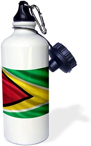 Rüzgarda sallanan Guyana 3dRose Bayrağı-Spor Su Şişesi, 21oz, Çok Renkli