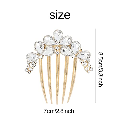 6 Paketi Lüks Mücevherli Taşlar Kristal Rhinestone Sparkly Glitter Çiçek Metal Yan Fransız Büküm Saç Combs İle Uzun