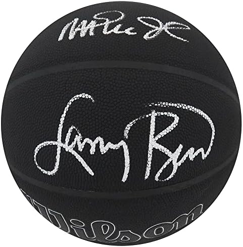 Larry Bird & Magic Johnson İmzalı Wilson I / O Siyah 75. Yıldönümü Logosu NBA Basketbol - İmzalı Basketbollar