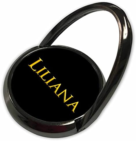 3dRose Liliana, Amerika'da Yaygın Kadın Adı. Siyah Hediye üzerine sarı. - Telefon Çalar (phr-362395-1)