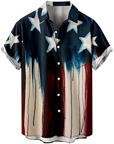 Bmısegm Yaz Erkek Gömlek Erkek Bağımsızlık Günü Bayrağı 3D Dijital Baskı Kişiselleştirilmiş Moda Uzun Kollu T Shirt
