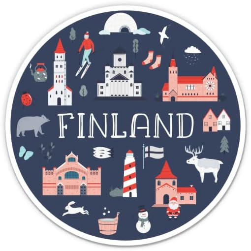 Finlandiya Seyahat-5 vinil yapışkan - Araba Laptop için İ-Pad-Su Geçirmez Çıkartma